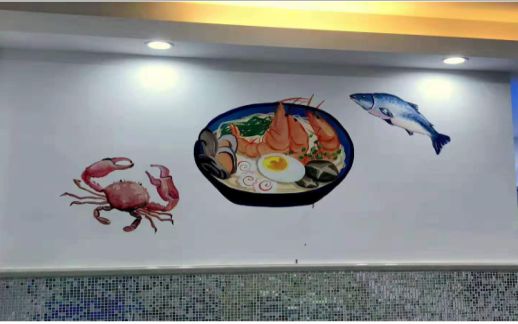 柳州海鲜面馆彩绘